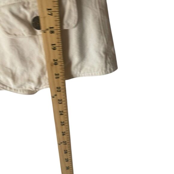 Chico's Cargo Vintage Size 1 Medium White Cotton Boho Tropical‎ Outdoor Vest - Picture 9 of 9